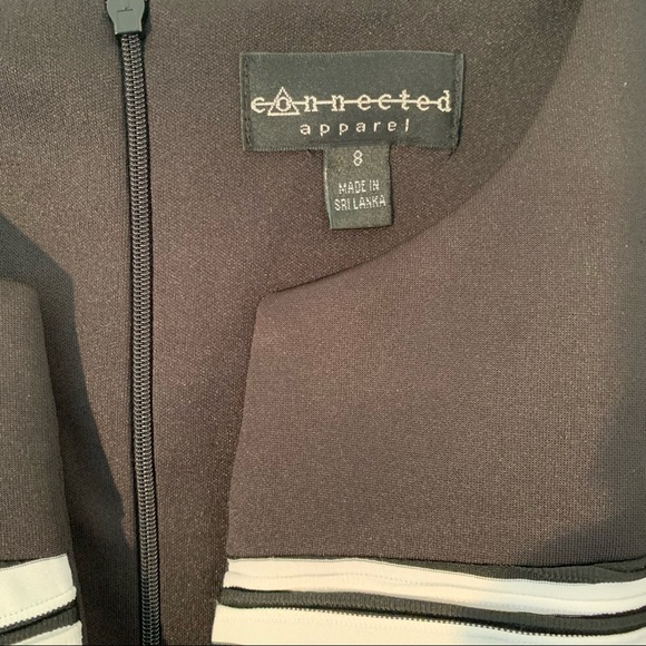 Connected Apparel Dress Black and White Zebra Print figure hugging dress size 8 - Picture 3 of 4